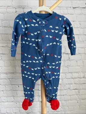 ⭐️⭐️PICK 5 / $20 Carter's Baby Blue Footed One-Piece Pajamas with Crab Print
